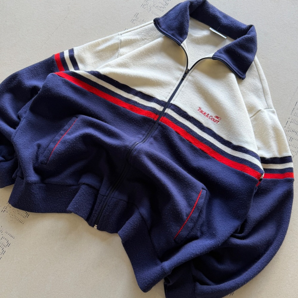 Vintage 80's Track & Court Zip-Up